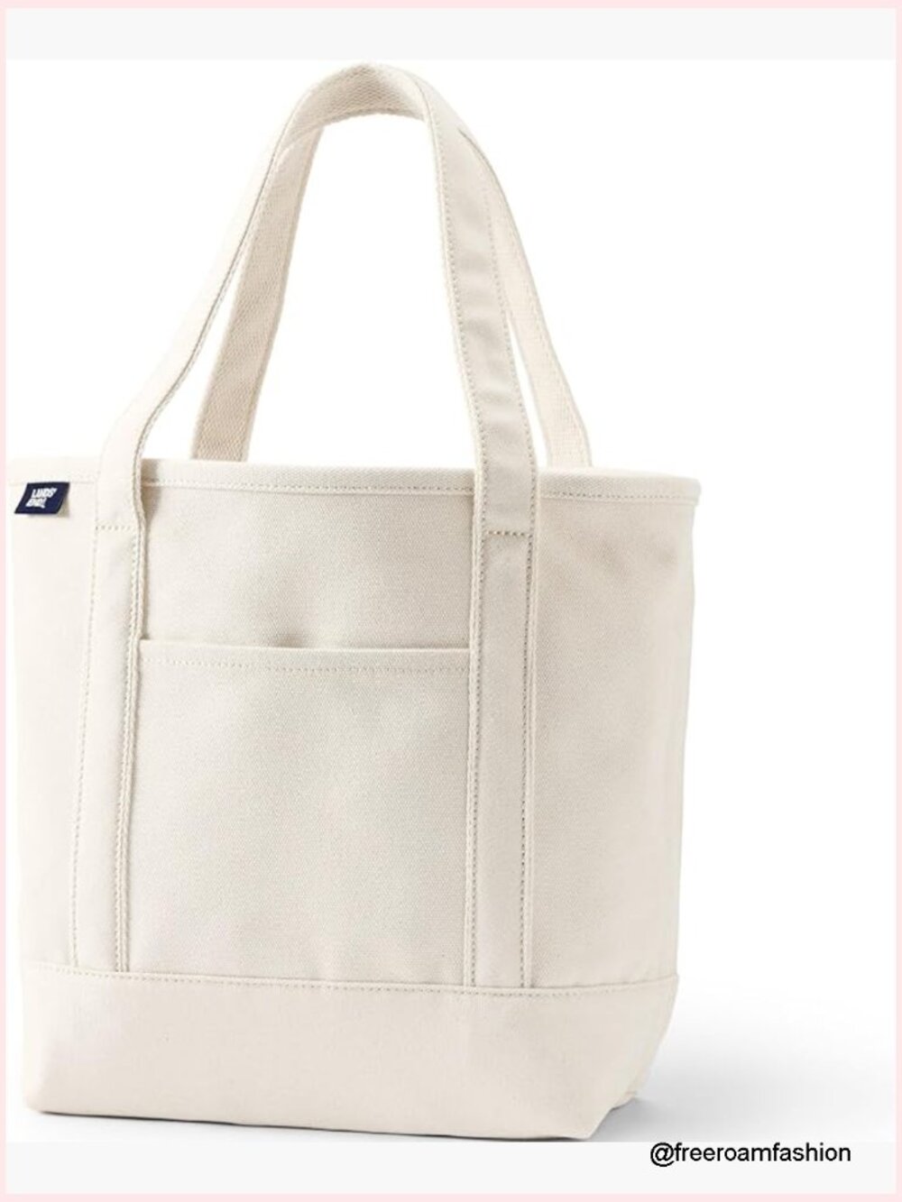 Large Canvas Tote Bag With 5 Pockets, Heavyweight Cotton, Open Top